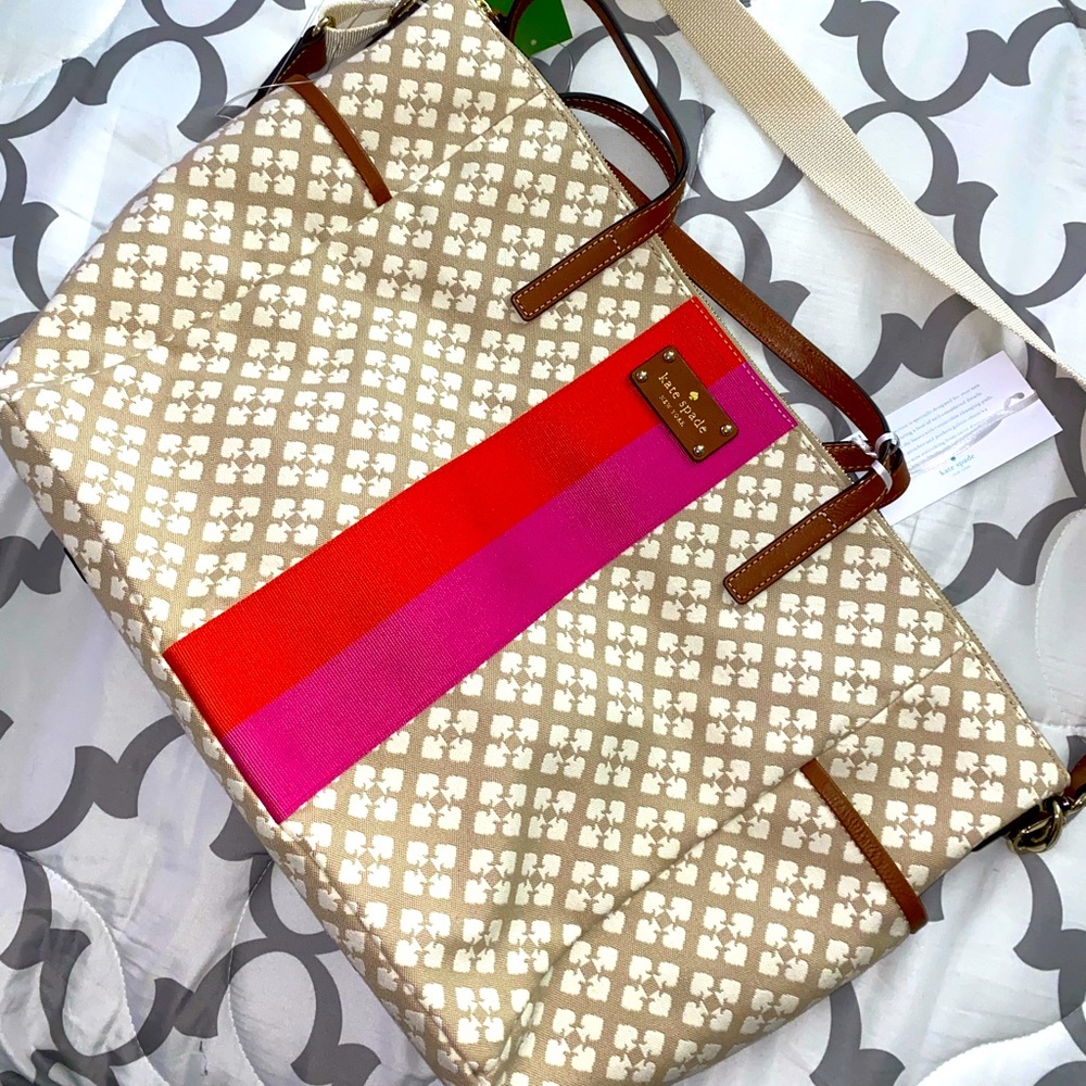 Kate Spade Classic Spade Adaira  StuccoBaby Bag ( New)